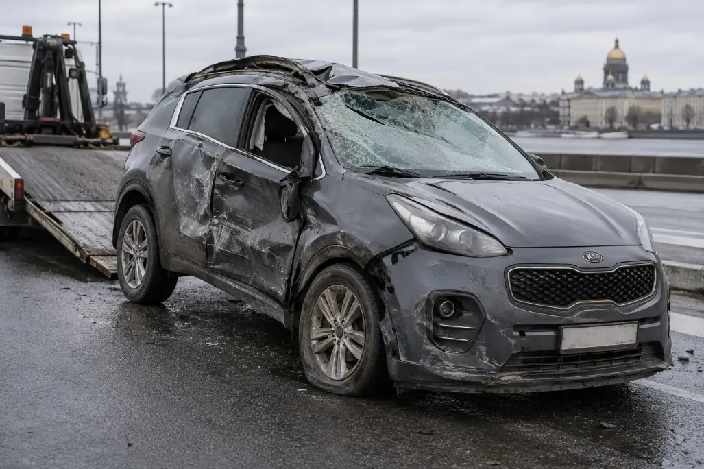 Автомобиль после опрокидывания