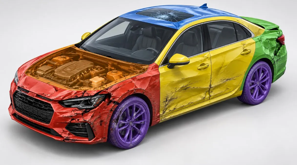 Карта повреждений автомобиля после ДТП для оценки