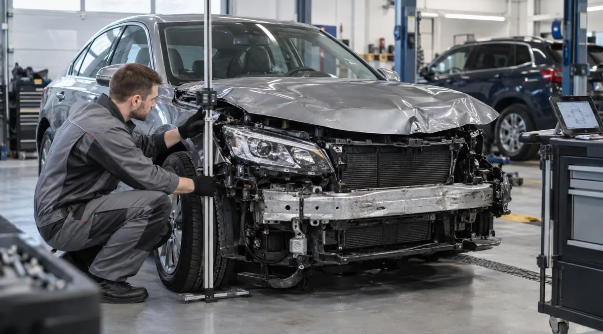 Осмотр автомобиля для оценки состояния узлов